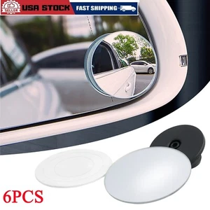 6PCS Car Blind Spot Mirrors Round HD Glass Convex 360° Side Rear View Mirror US - Picture 1 of 13