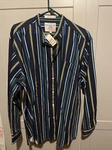 Vintage  New W Tags John Ashford Sport Multi Colored Striped Long Sleeve Shirt L - Picture 1 of 8
