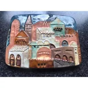 Vtg Handmade glazed ceramic Ruth Factor (Faktorowicz) ceramic tile - Picture 1 of 7