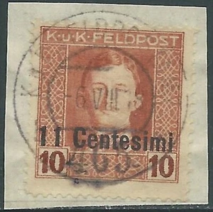 1918 OCCUPAZIONE AUSTRIACA USATO SOPRASTAMPATO 11 CENT SU 10 H - RB40-10 - Picture 1 of 1