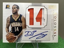 2012-13 National Treasures Colossal Materials Auto /25 D.J. Augustin #5 Pacers
