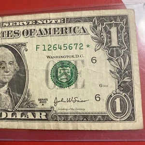 $1 Dollar Bill Star Note - Picture 1 of 3