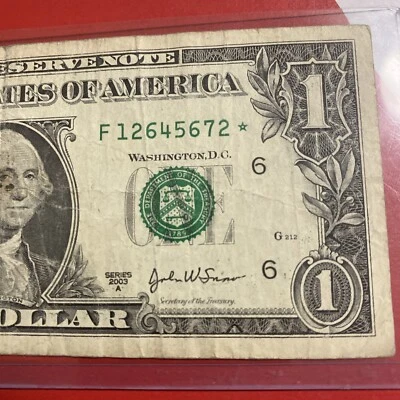$1 Dollar Bill Star Note  - Image 1 of 3