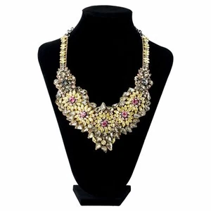 Valentino Garavani Women's Floral Crystal Collar Statement Necklace - Picture 1 of 6