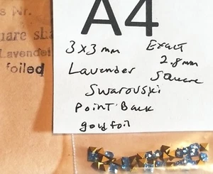 Vtg 3mm Square Swarovski Czech Pointed & Flat back Rhinestone Jewelry Repair 918 - Picture 1 of 34