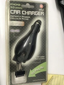Link Depot Iphone 3G series heavy duty blue LED 2ft retractable cable new - Picture 1 of 1