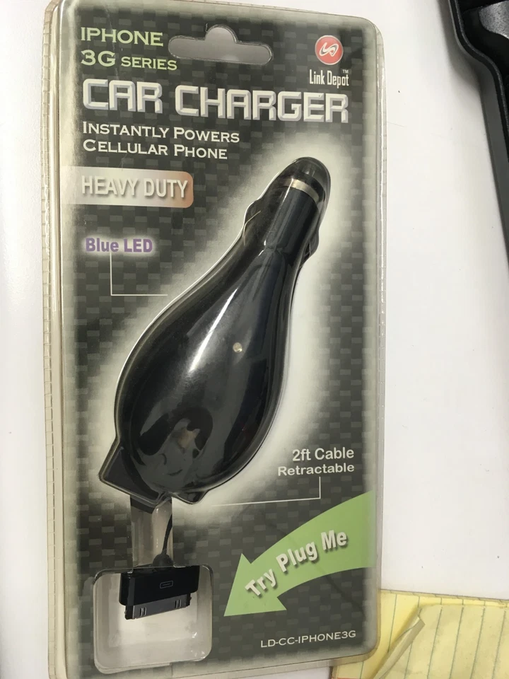 Link Depot Iphone 3G series heavy duty blue LED 2ft retractable cable new - Image 1 of 1