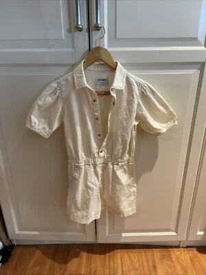 Girls Old Navy Size 10/12 Short Sleeve Beige Jumpsuit, Shorts Romper - Image 1 of 3