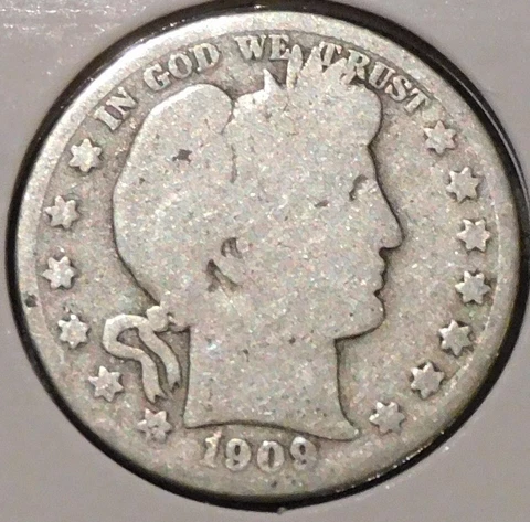 Silver Half Dollar - Barber - 1909-S - $1 Unlimited Shipping Cover