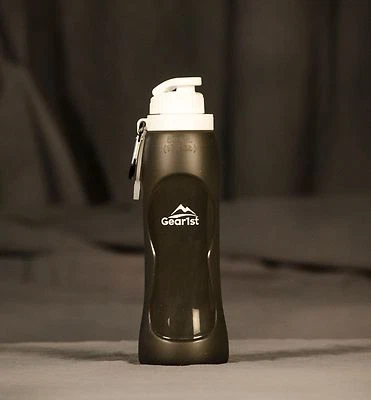Collapsible Silicone Water Bottle 17oz BPA Free FDA Approved Hiking Sport Travel - Image 1 of 4