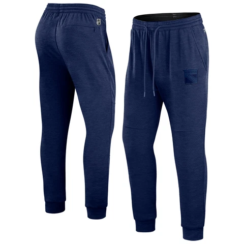 Men's Fanatics Branded Heather Navy New York Rangers Authentic Pro Road Jogger Cover
