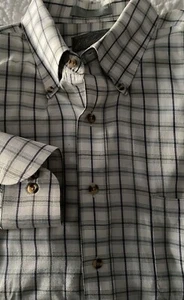 Men’s Lord & Taylor Kensington Plaid Long Sleeve Cotton Shirt Size16 1/2-34/35 - Picture 1 of 3
