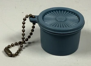 Vintage Tupperware Mini Servelier Canister Key Chain Retro Blue Hong Kong - Picture 1 of 9