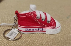 Canvas Mini Tennis Shoe Key Chain - Red  - Picture 1 of 4