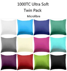 Pair of 1000TC Super Soft European Pillowcases Pillow Cases - Picture 1 of 11