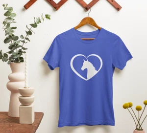 Horse Heart T-SHIRT Equestrian Riding Pony Funny Joke Novelty Birthday Gifts - Picture 1 of 22