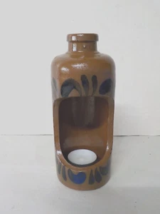 Steingut Flasche als Teelichthalter - Windlicht Salzglasur 16,5 cm groß - Bild 1 von 7