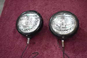 Vintage Tractor Lights Set/2 NICE Originals USA Made Steel Cases Work Good - Bild 1 von 4