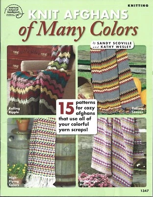 Knit Afghans of Many Colors - Knitting Instruction Booklet - Image 1 of 2
