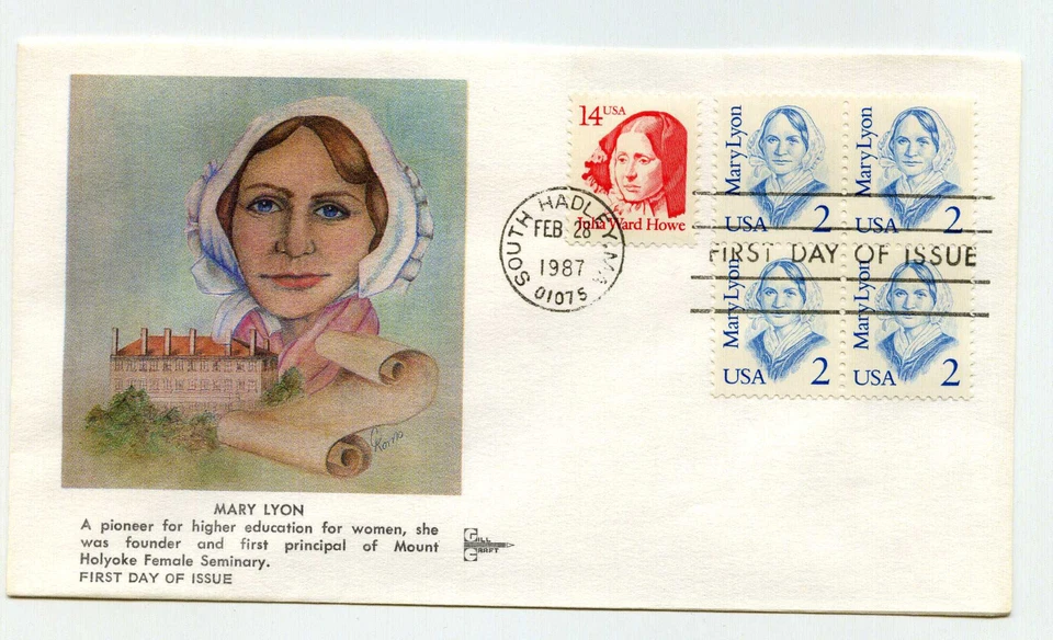 2169 Mary Lyon, GillCraft, block of 4, FDC - Image 1 of 1