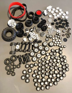 LEGO Bulk WHEELS 1#-6oz Bag Tires Axles Hubs Car Rims Lots Parts Pcs Used - Picture 1 of 7
