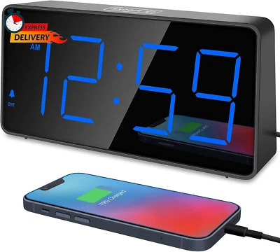 Digital Clock, Alarm Clock for Bedrooms - Large Big Numbers 5 Dimmers for Senior - Image 1 of 4
