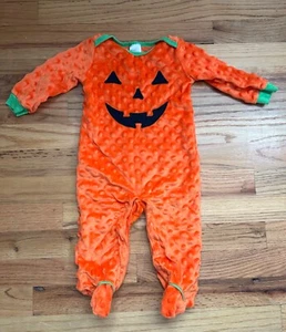 BABY STARTERS PUMPKIN 🎃 HALLOWEEN PLUSH ONE PIECE FOOTIES OUTFIT 9M - Picture 1 of 3