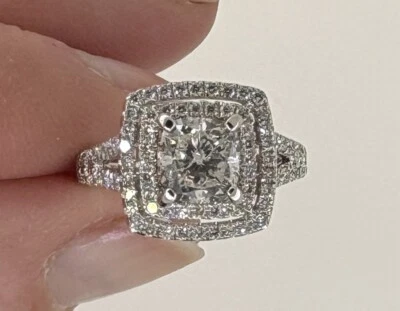 Stunning Cushion Cut Natural Diamond Double Halo Ring 2.05ctw - Image 1 of 4