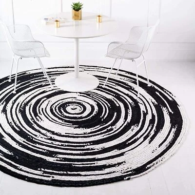 Beautiful Braided Round Area Rug Carpet Bohemian Living Room Decor Floor Rugs - Image 1 of 4