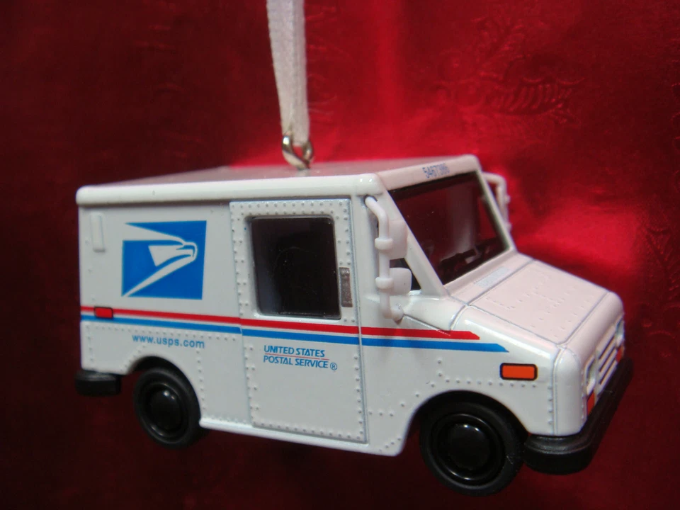 *NUEVO * USPS US SERVICIO POSTAL ENTREGA CORREO CAMIÓN BLANCO ADORNO NAVIDAD Foto 1 de 1