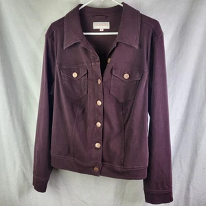 Molly & Isadora 2X PLUM Stretchy Cotton Blend Jeansjacke - Bild 1 von 11
