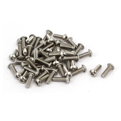 M3x10mm 304 Pulsante acciaio inox Viti esagono incassato testa fermaglio 60pz - Immagine 1 di 4