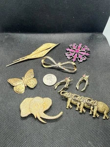 🔥MCM Vintage Brosche Elefant Strass Schmetterling Abstrakt 7 Stück - Bild 1 von 5