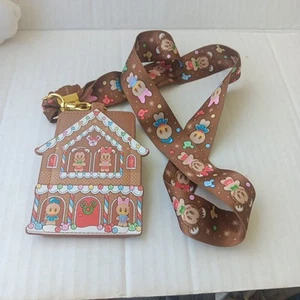Loungefly Disney Mickey Mouse & Friends Gingerbread Lanyard With Cardholder EUC  - Bild 1 von 8