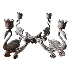 Vintage Candle Stick & Bowl Epergne Holder Early 20th Century Silver Plated - Picture 1 of 9