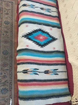 Alfombra Corredor Mexicana Mezcla Lana Suroeste Colgante de Pared 35"X60" De Colección Leer Pp 87 Foto 1 de 4