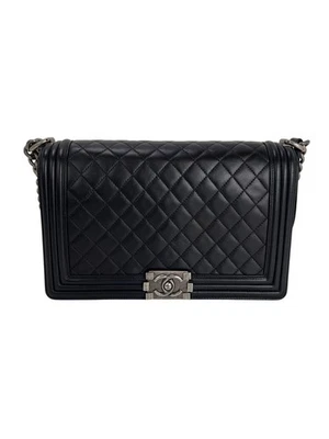 Bolso Chanel Piel de Cordero Acolchado Negro Nuevo Mediano Niño Solapa EBAY LIVE Foto 1 de 4