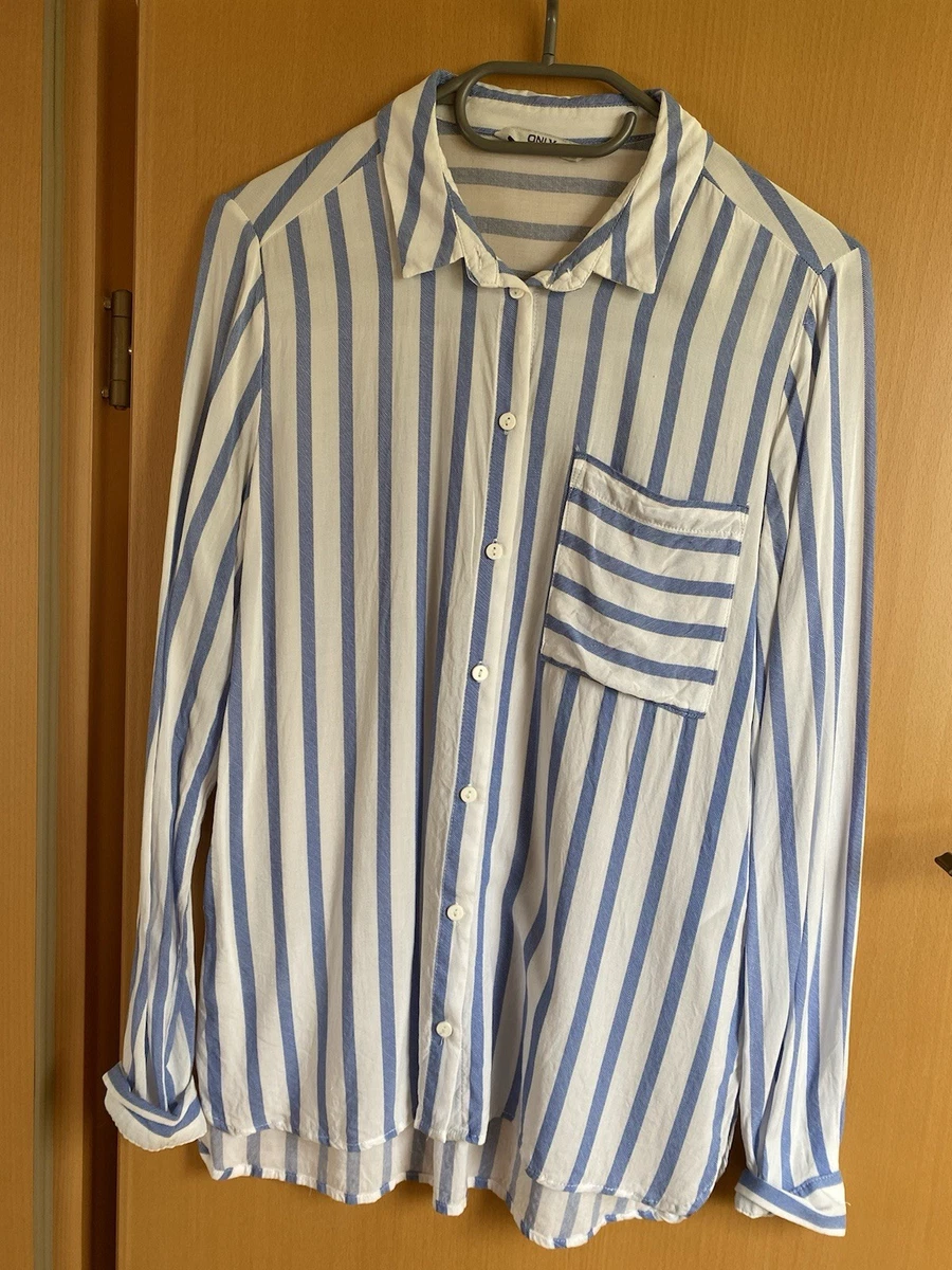 ONLY Damen Langarm Bluse Aus Baumwolle - Lässige Tunika Im Business-Look, Lang Geschnitten