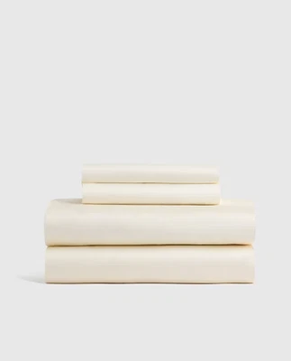 NWT QUINCE BAMBOO 4 PIECE SHEET SET QUEEN IVORY SHEETS VISCOSE SILKY RET $129.90 - Image 1 of 4