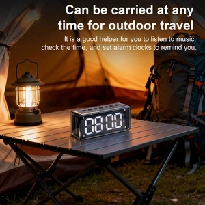 Drahtloser Bluetooth Stereo Lautsprecher LED Wecker Wiederaufladbar USB-C Port - Picture 1 of 22