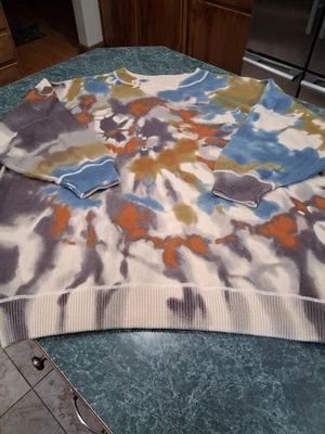 Natural Life Sweater Large XL Womens 100% Cotton Knit Tie Dye Oversized Natural - Image 1 of 4