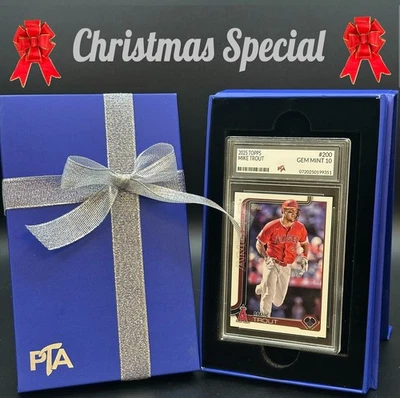 2025 TOPPS FLAGSHIP BASEBALL #200 Mike Trout Angels Graded GEM MINT PTA 10 🔥 - Image 1 of 3