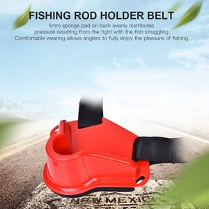(Red)Boat Rock Fishing Rod Pole Holder Adjust Waist Fighting Belt Tackle - Picture 1 of 10