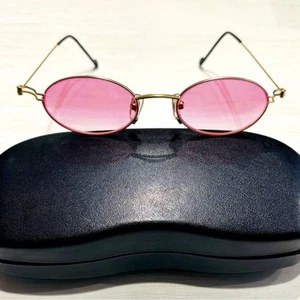 NEW Gucci Coogi Authentic Brand Name RARE Gold Metal Frame Pink Tint Sunglasses - Picture 1 of 15