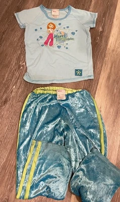 Vintage Disney Kim Possible Child Size Pj’s M Velour Pants Short Sleeve Top - Image 1 of 4