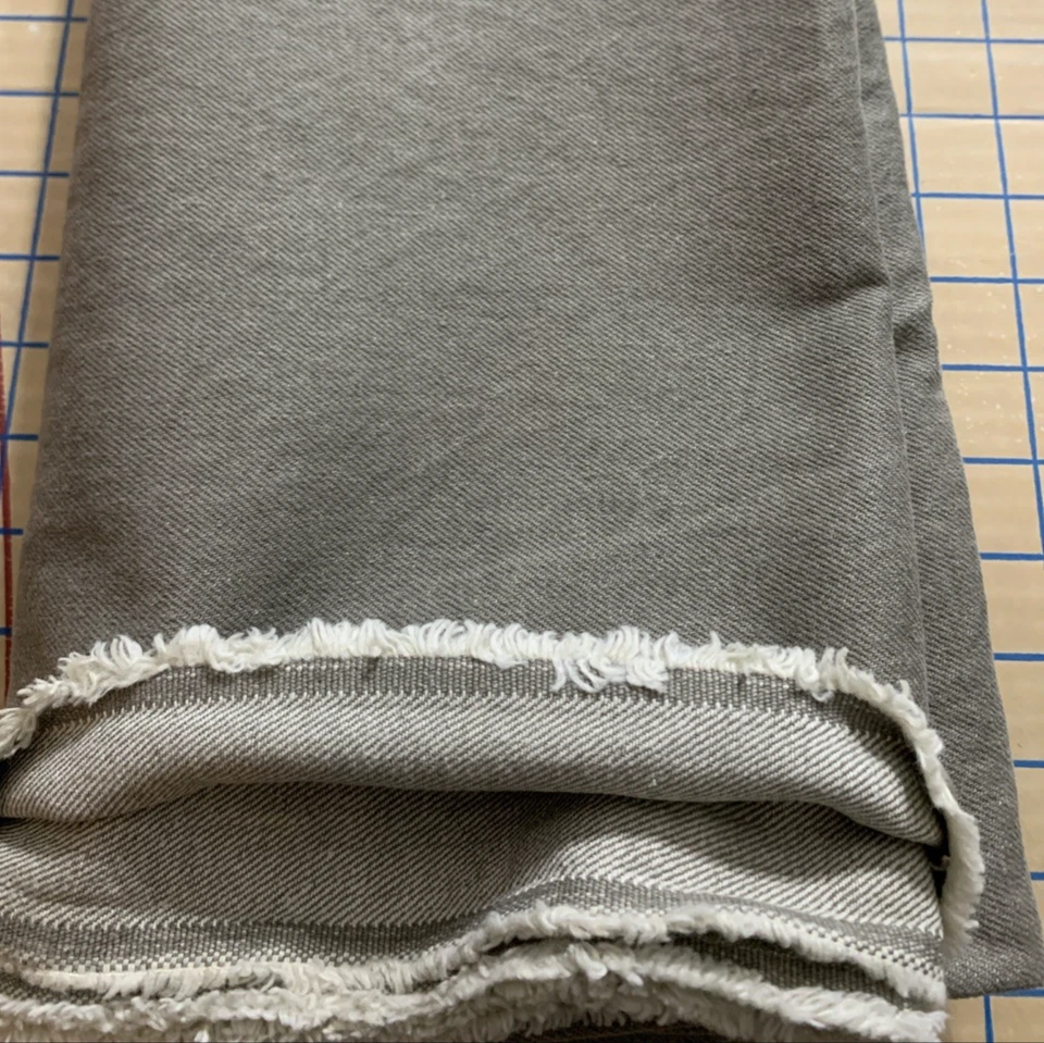 1.5 yd Grayish Green Denim Upholstery Twill Weave Fabric 60" wide *Over 2.5 lbs* - Image 1 of 4