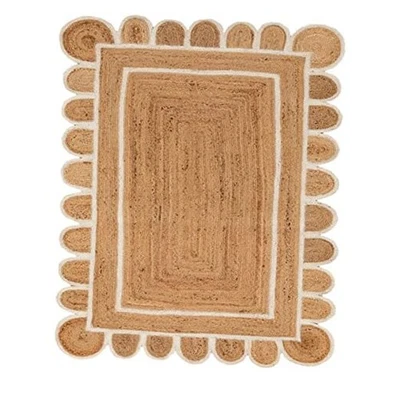  Scallop Jute With White Border (2X3 Feet)  - Image 1 of 4