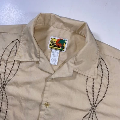Genuine Haband Guayabera XL Shirt Beige Short Sleeve Cuban Camp Button Down - Image 1 of 4