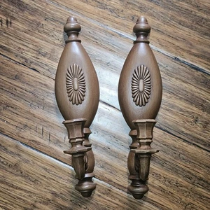 2 Vintage Dart Homco Wall Sconces Faux Wood 4077 - Picture 1 of 8