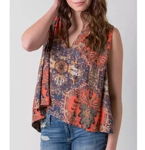 Free People Top Gr:M Darcey Tank gefüttert Magic Carpet Print Boho Hippie Artsy - Bild 1 von 15